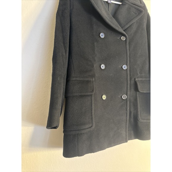 J. Crew Black Wool Mohair Thick Double Breasted Peacoat, Size Small S - Picture 2 of 13